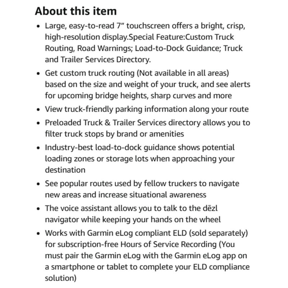 Garmin 7 Inch GPS Truck Navigator Touchscreen Display Over the Road OTR Semi - Picture 3 of 13